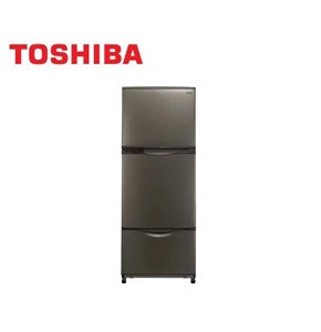 Toshiba refrigerator 351 litres, 3 doors, Champagne